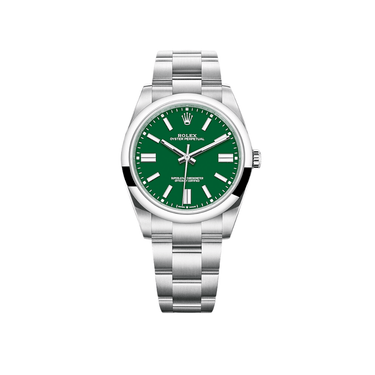 Rolex Oyster Perpetual 41 Stainless Steel - Green Index Dial - Oyster Bracelet (Ref# 124300) - WatchesOff5thWatch